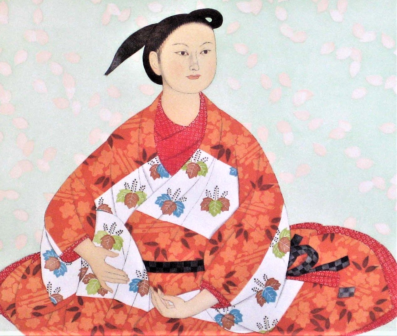 森田曠平　「立美人」日本画版画